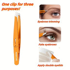 Professional Stainless Steel Eyebrow clip Precision Tweezers for Hair Removal High-Precision Slant Tip with Ergonomic Handle