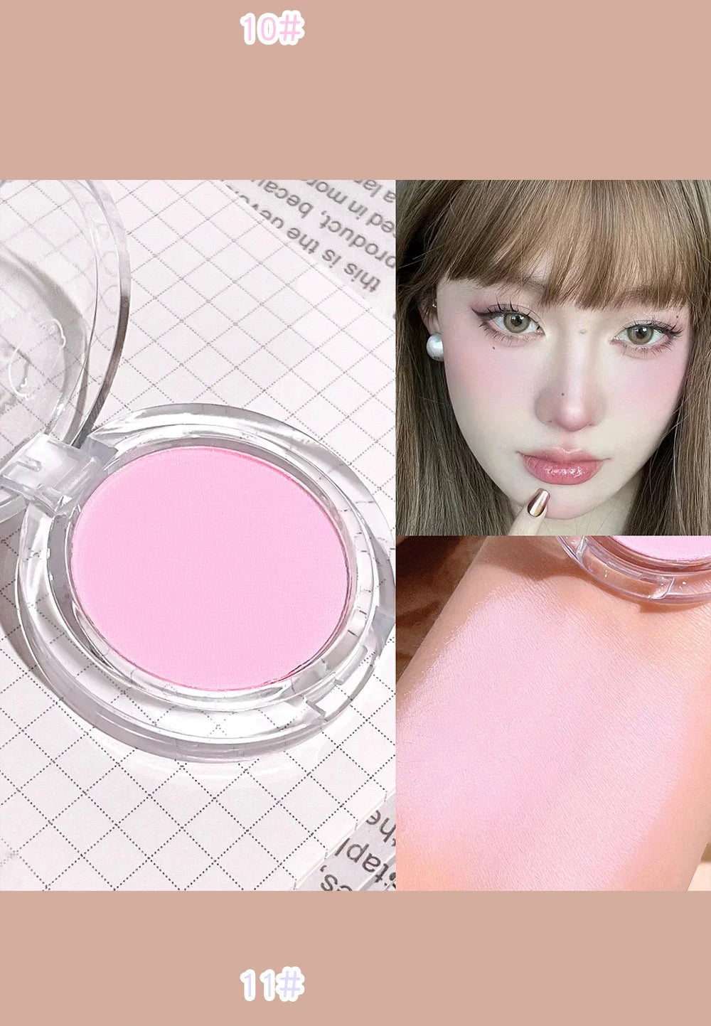 Monochrome Blush Palette Rose Orange Soft Mist Girl Blusher Powder Natural Face Makeup Matte Peach Rouge Contour Shadow Palette