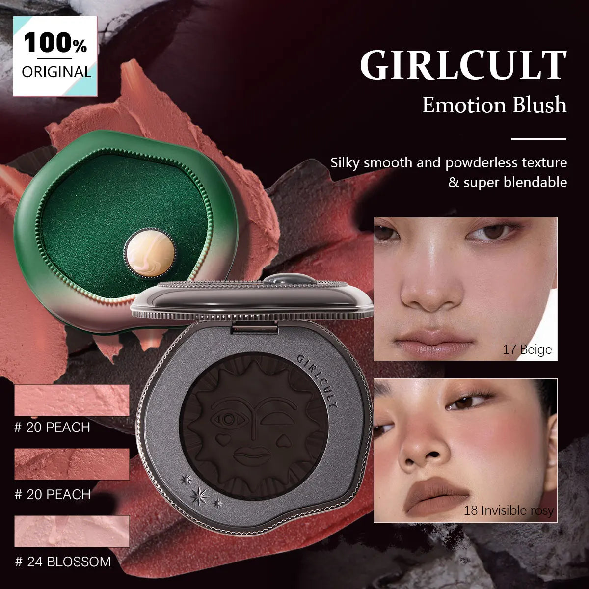 Girlcult Emotion Multifunctional Cream,Finely-Milled Powder,Silky Skin-Fusion,Natural Flush,Soft-Focus Effect,Daily Commute,Gift