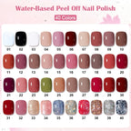 10ml Water-Based Peel Off Nail Polish 40 Colors Long Lasting Quick Drying No Need of Lamp to Cure Nail Supplies Manicure Nails