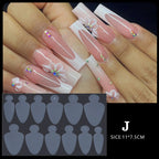 12 Pieces Crystal Nail Molds French Nail Stickers No Frosting No Paper Holder Reusable for French Manicure Extension Tool