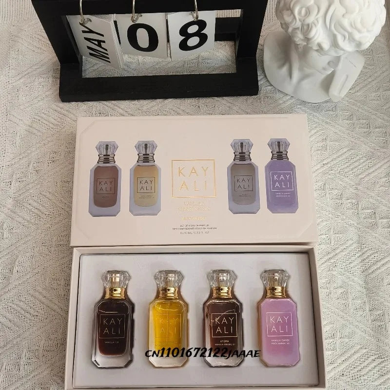 KAYALI 4x10ml Unisex Eau De Parfum Set Long Lasting Floral Fruity Musk Vanilla Royale Mini Travel Perfume Collection