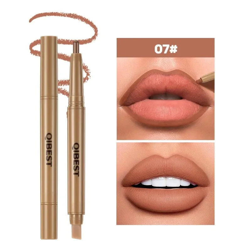 Luxury Matte Lip Liner Long-Lasting Smooth Brown Application for Perfect Outline & Filling, Versatile Shades for All Skin Types
