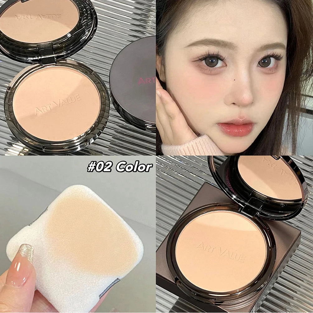 3 Colors Face Pressed Powder Long Lasting Oil Control Face Foundation Waterproof Face Powder Brighten Skin Concealer Cosmetics