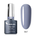 3 in 1 VENALISA  One Step Nail Gel Polish Full Coverage Gorgeous Color Soak off UV LED Nail Gel Varnish Nail Art Salon Lacquer