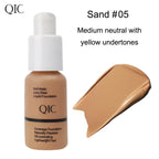 QIC Soft Matte Liquid Foundation Jewel Light Brightening Moisturizing Oil-Control Wheat Fit BB Cream Concealer Makeup