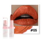 Shimmery Diamond Lipstick 10 Shades Waterproof Glittery Non Transfer Red Lip Tint Smooth Long Wear Pearly Lipstick