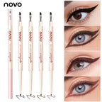 Double-Ended Gel Eyeliner Pen,(Pencil + Fine Angled Brush),Matte Finish & Shimmer,Long-Lasting,Quick-Drying, Waterproof