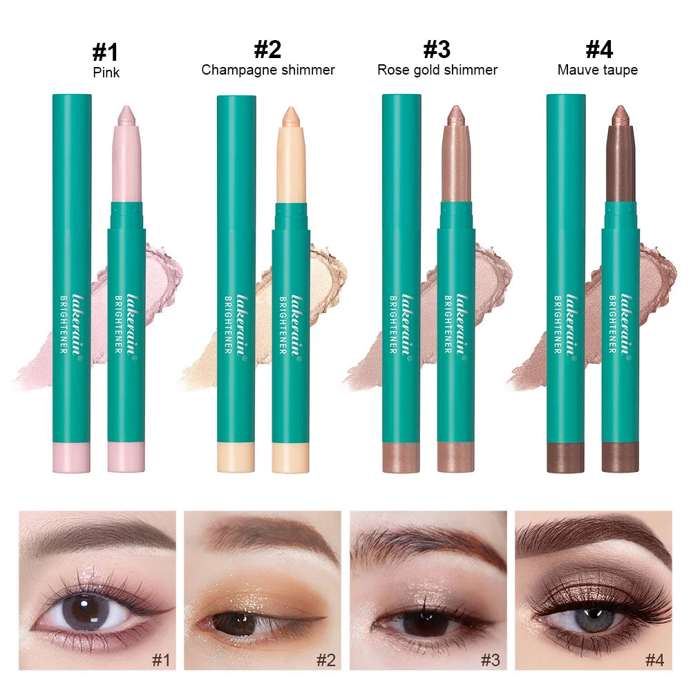 Single Color Pearl Eyeshadow Eyeliner Pearlescent Pencil Waterproof Glitter Pigment Brightening Makeup Eyeshadow Stick Cosmetics