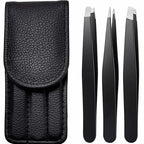 3pcs Premium Stainless Steel Eyebrow Tweezers Set - Precision Sharp Flat/oblique/pointed Tweezers Tweezers Set - Precision