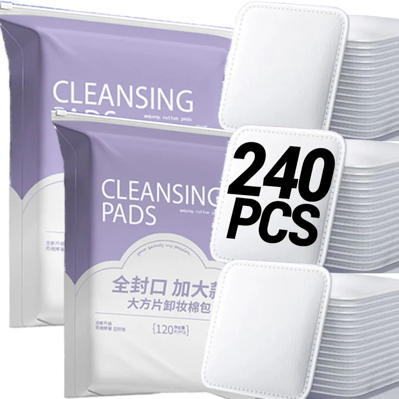 100/600Pcs Disposable Makeup Removal Cotton Pads for Facial Cleaning Wet Application Portable Double-sided Cosmetic Cotton Pads