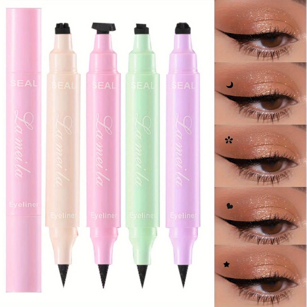 Black Eyeliner Stamp Triangle Dual-ended Liquid Eyeliner Waterproof Sweat-proof Quick Dry Eyeliner Makeup Seal Tool Cosmetics