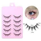 Natural Long Cosplay Makeup Cross Strip False Eyelashes Black Eye Lashes and Cat Eye Lashes 5pairs Mink Eyelashes Faux Cilios
