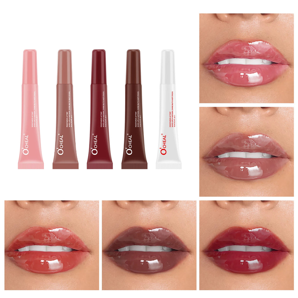 Ocheal Moisturizing Lip Gloss Plumper Shiny Liquid Lipstick Clear Lip Care Beauty Tinted Mask Glaze Colored Lipstick Makeup