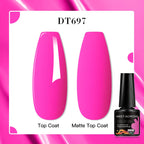 MEET ACROSS 7ml Red Blue Green Metallic Gel Nail Polish Super Bright Mirror Effect Semi Permanent LED UV Gel Nail Art Varnish
