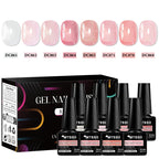 8pcs Nude Jelly Gel Nail Polish Set With Box Translucent Color Semi Permanent Soak Off UV LED Gel Varnish Nail Supplies Manicure