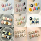 10Pcs Short Oval Shape Colorful Dopamine-inspired Small Fresh Press on Nails Detachable Nail Patches Polka Dot Fake Nails Art