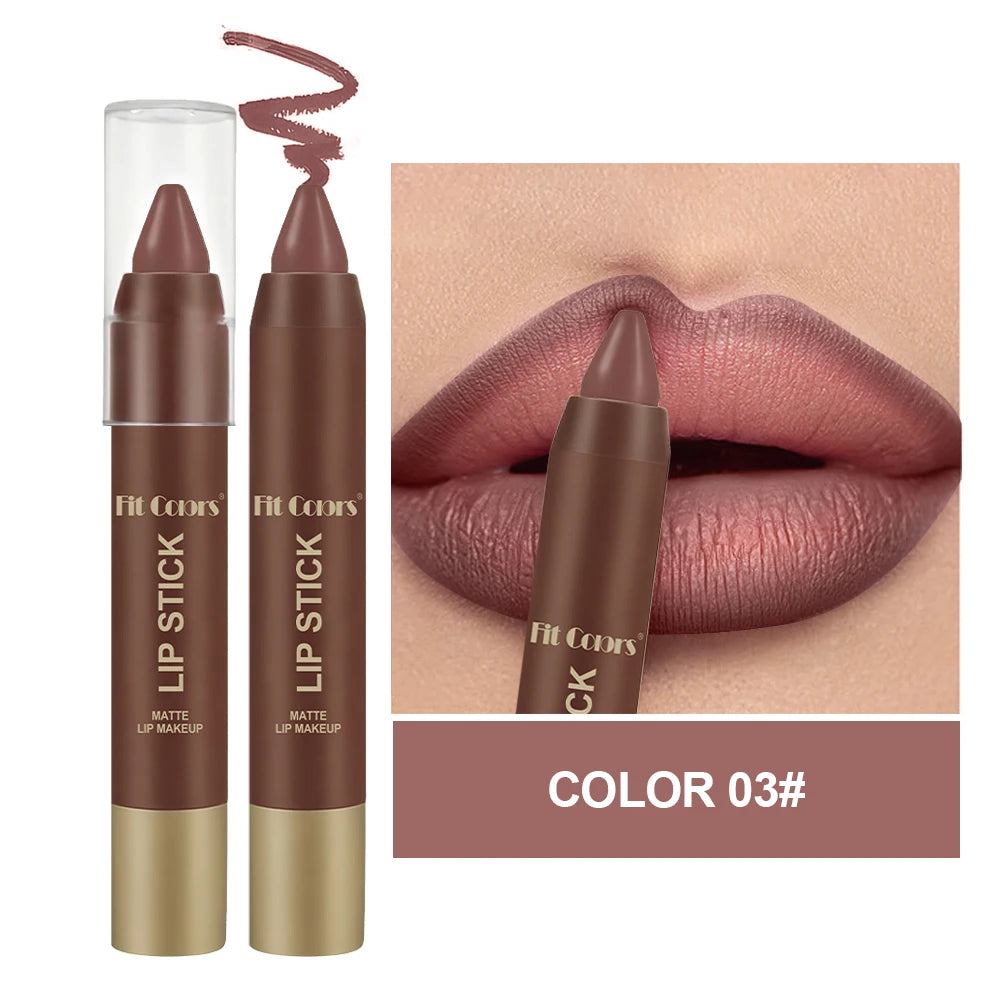 FIT COLORS Matte Soft Mist Lip Liner Lipsticks 6 Colors Smooth and Pigmented Non-Stick Chocolate Lipsticks