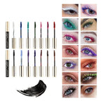 Color Mascara 14 Thick Curl Waterproof Non-smudding Natural Long Lasting Blue White Green Pink Black  Eye Makeup