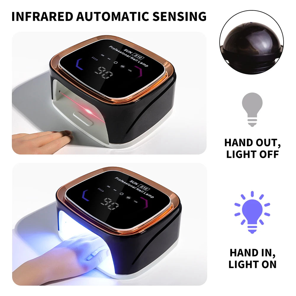 Rechargeable Nail Art Lamp Professional 36 LED UV Dryer for Gel Nail Polish, Fast Nail Dryer with 4 Timers for Salon and Home
