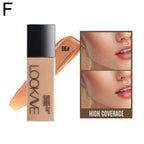 LOOKAVE Liquid Foundation Long Lasting Full Coverage Matte Cream CC Foundation Makeup Concealer Natural Liquid Base Moisturizing