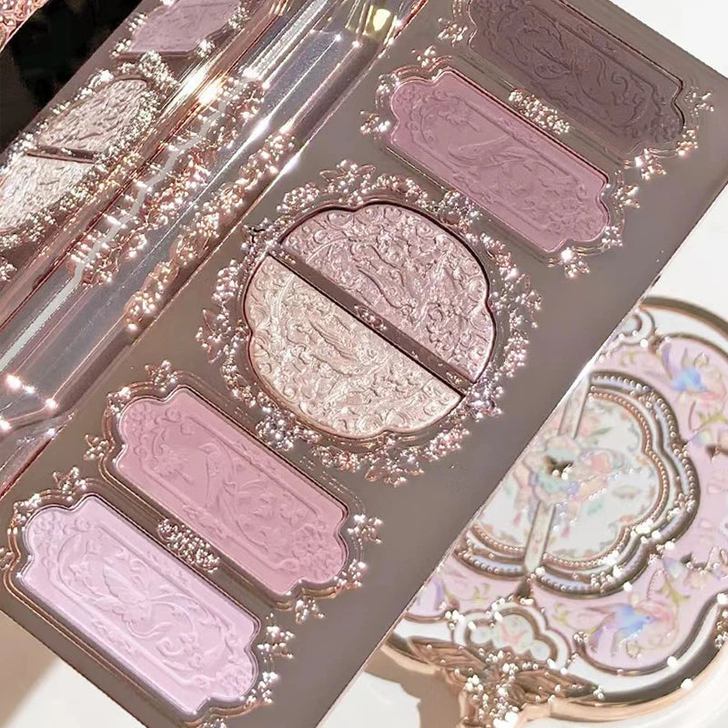 Flower Knows Makeup Butterfly Cloud Collar Collection Embossed 6 Color Eyeshadow Palette Long Lasting Waterproof Gliter For Eyes