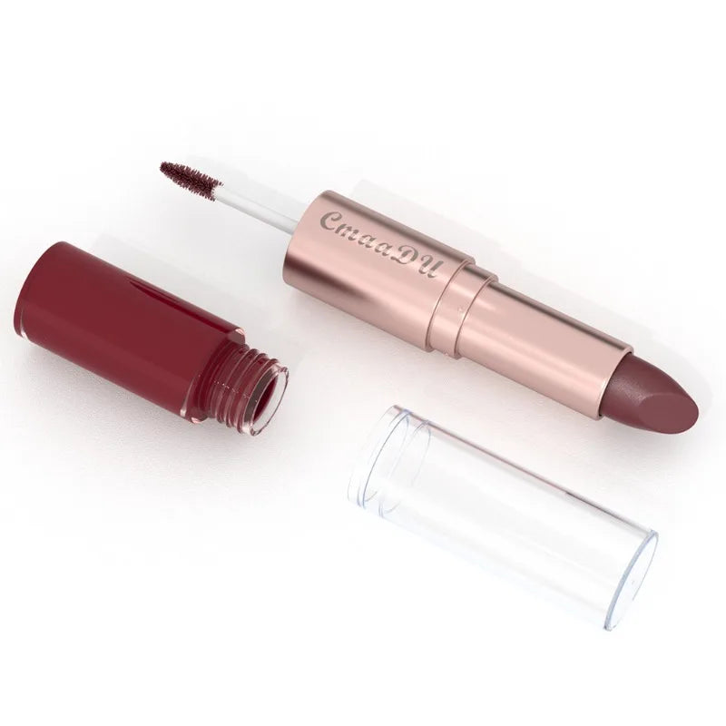 3 Color/Set Lipstick Sexy Lip Gloss 2 in 1 Lip Tint Waterproof Long-Lasting Moisture Red Lips Matte Lip Stick Makeup for Women