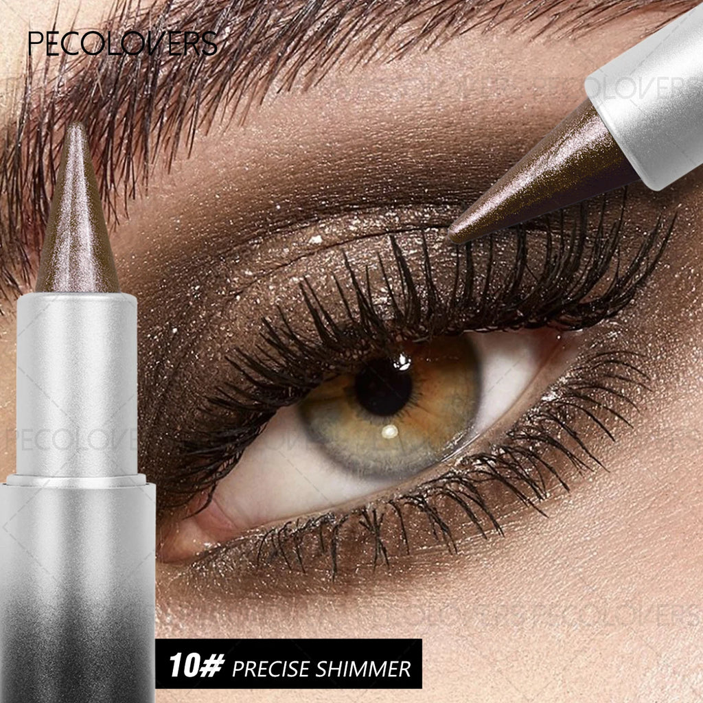 1PC Monochrome Glitter Eyeliner and Eyeshadow Pencil - Waterproof, Portable, Cutting-edge Design, Perfect Holiday Gift for Girls