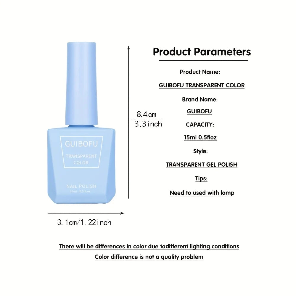 1pc 15ml Milky Jelly Nude Gel Nail Polish Transparent Colors Sheer White Pink Gel Nail Kit For Salon 68 Color