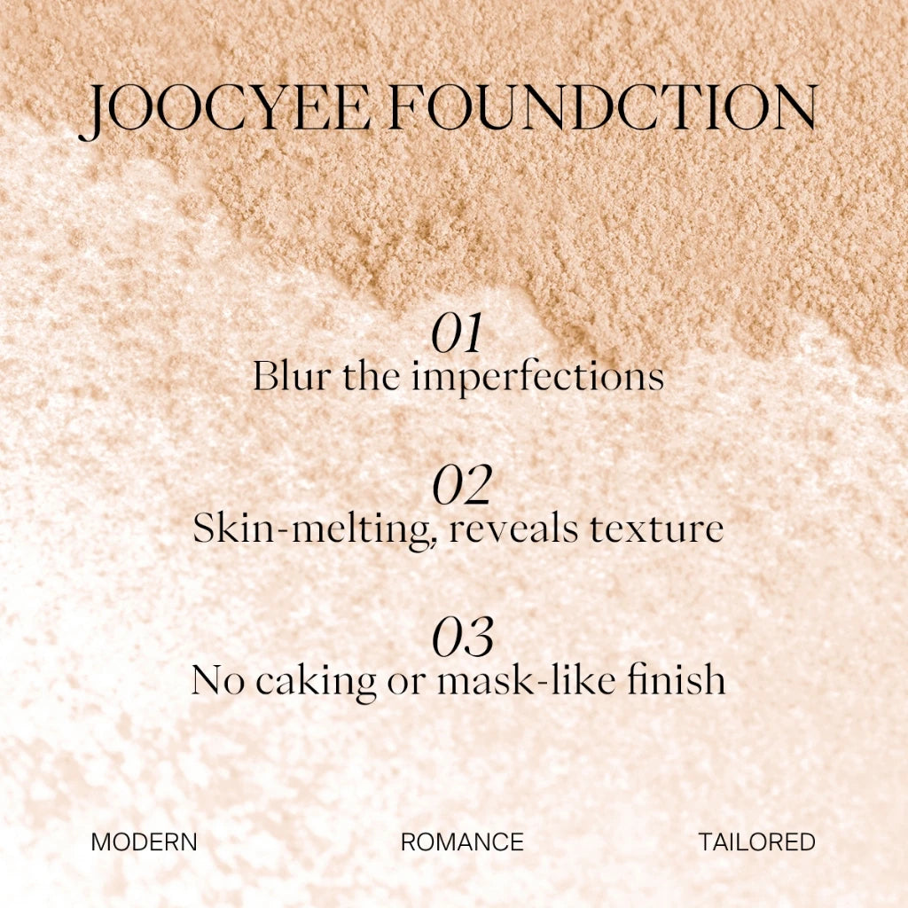 JOOCYEE Skin-melting Pressed Powder SILKY SOFT POWDER FOUNDATION Silver Bow Limited Edition Long-lasting Natural Makeup