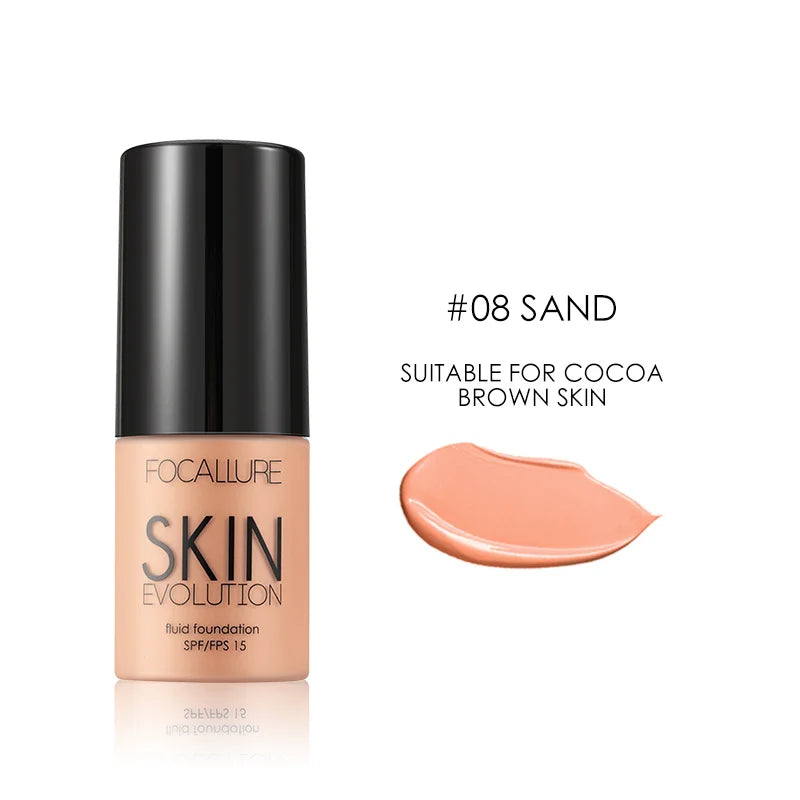 Focallure 8 Colors Face Foundation Makeup Base Liquid Foundation Cream Full Coverage Concealer Moisturizing Face Make Up