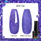 MEET ACROSS 7ml Red Blue Green Metallic Gel Nail Polish Super Bright Mirror Effect Semi Permanent LED UV Gel Nail Art Varnish