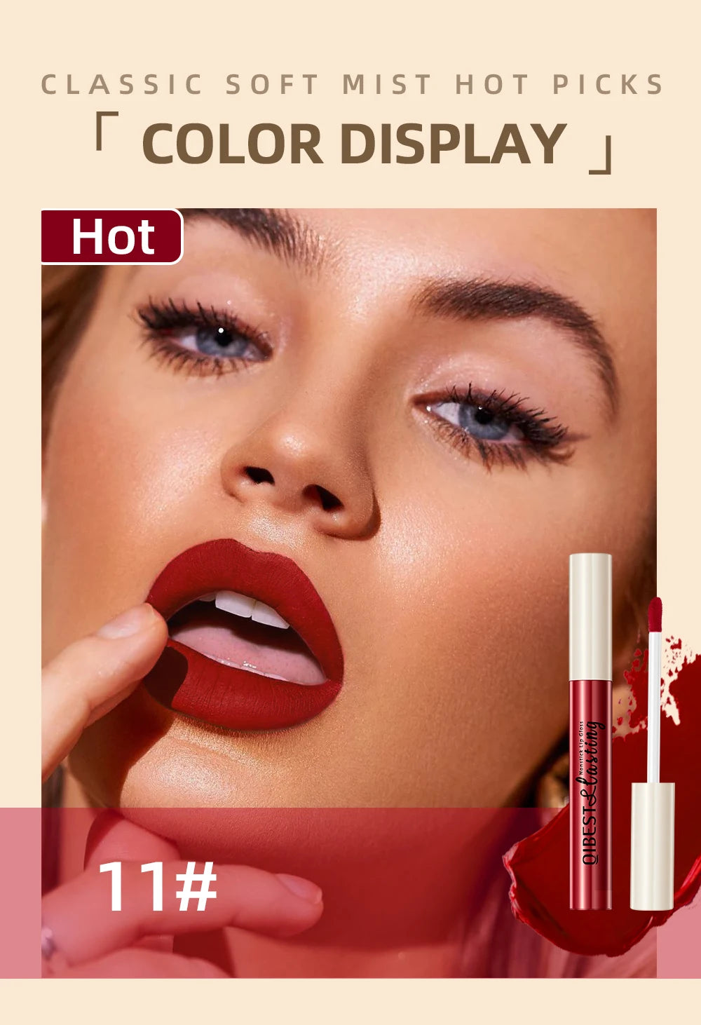 Matte Liquid Lipstick Waterproof Velvet Nude Sexy Red Lip Gloss Long Lasting Nonstick Lip Stain Makeup 24 Colors Hot Lipgloss