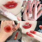 Cherry Pink Waterproof Mirror Finish Water Lip Gloss Nude Brown Clear Tint Glass Lip Oil Liquid Makeup for Luminous Look