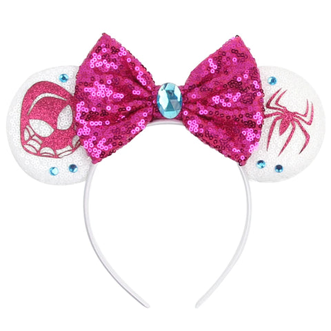 Disney Mickey 3.3"Velvet Ears Headband For Girls Soft Bow Hairband Halloween Festival Party Christmas DIY Hair Accessories
