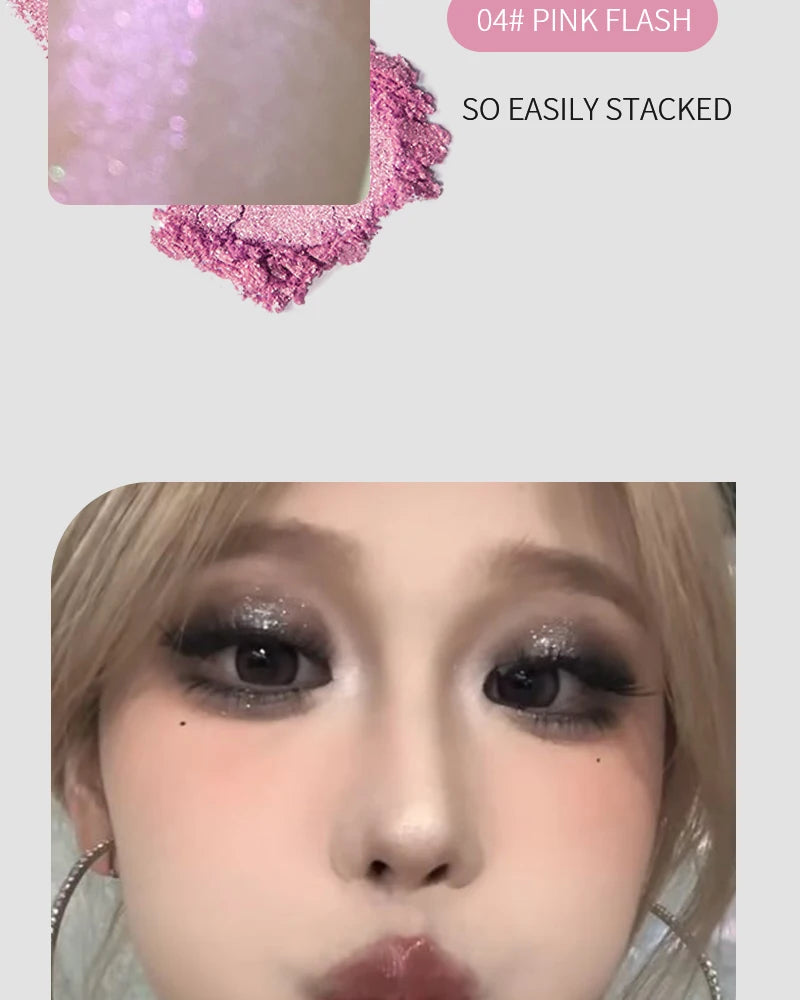 HERORANGE Glowing Charm Monochrome Eyeshadow Palette Pearlescent Explosion Polarized Brightening Silkworm Highlight