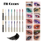 Color Mascara 14 Thick Curl Waterproof Non-smudding Natural Long Lasting Blue White Green Pink Black  Eye Makeup