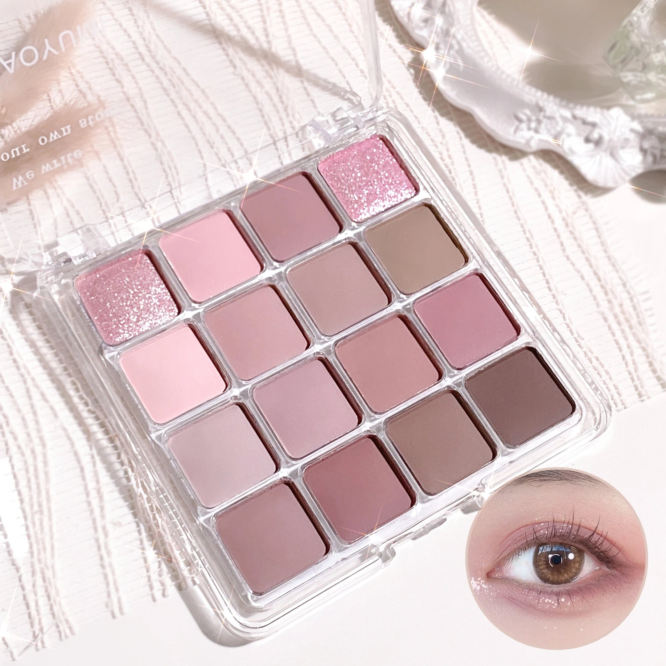 XIAOYUMI 16-Color Sunset Contour & Highlighter Palette – Waterproof, Long-Lasting, Eye & Face Makeup, Unisex, Certified