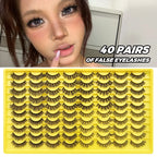 DINGSEN 40 Pairs Volume Strip Lashes Faux Mink False Eyelashes Kit Cosmetics Soft Fake Volume Eyelash Extensions Wholesale