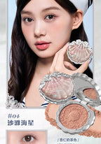 Flower Knows Shell's Jewel Silk Satin Blush Lasting Matte Puffing Natural Brightening Facial Cosmetics 5g