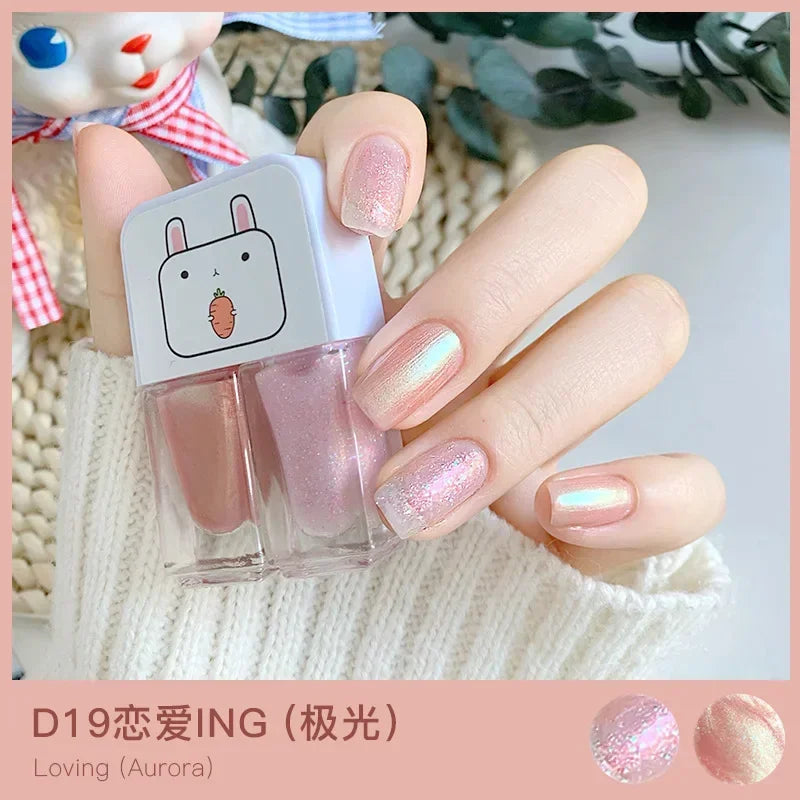 Water-based Nude Icy Women Children Nail Polish Twin Star Set No-bake Quick-drying Odorless Nail Polish Full Set Makeup