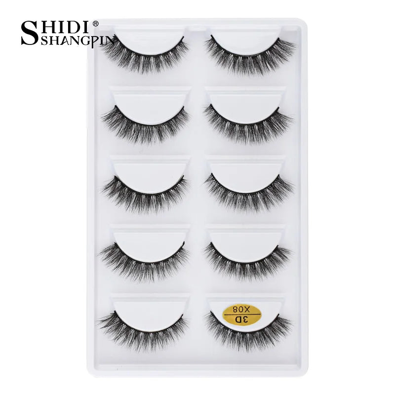 3/5 Pairs Hot Sale Natural Long 3D Mink Lashes Soft Short Faux Cils Handmade Fake Lashes Makeup Tool Eyelash Extension Maquiagem