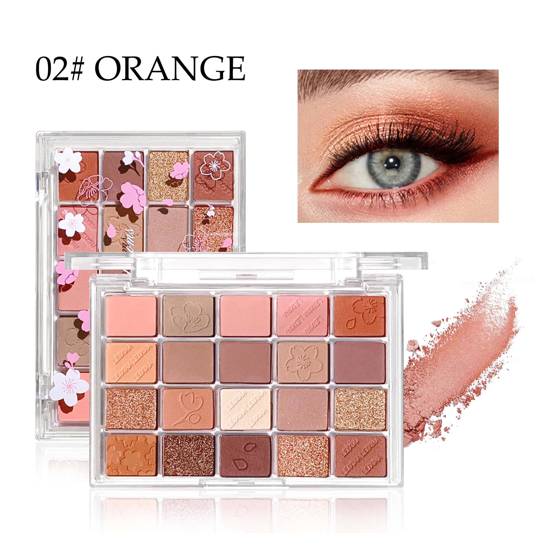 20-Color Matte Shimmer and Glitter Eyeshadow Palette Waterproof and Sweat-resistant, Featuring Creamy Nude and Warm Rosy Browns