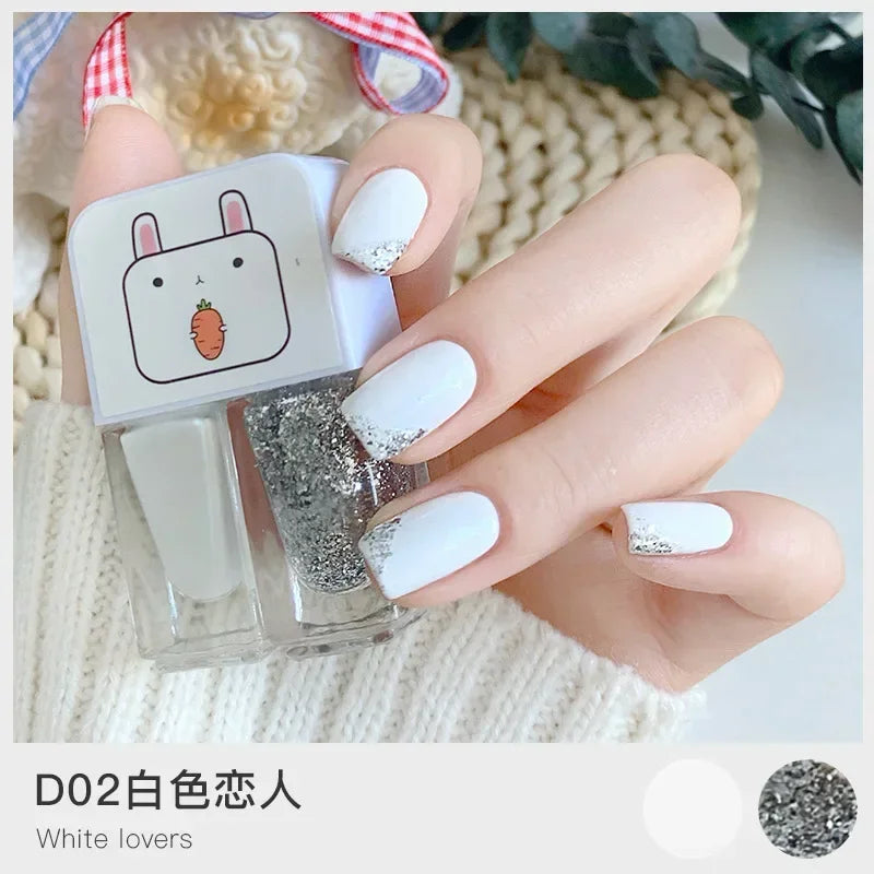 Water-based Nude Icy Women Children Nail Polish Twin Star Set No-bake Quick-drying Odorless Nail Polish Full Set Makeup