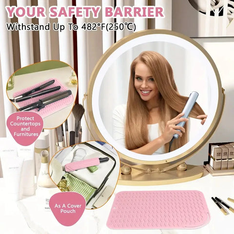 1/2pcs Silicone Heat-Resistant Mat for Hair Styling Tools Curling Iron Hair Straightener Protect Pad 2-in-1 Insulation Mats