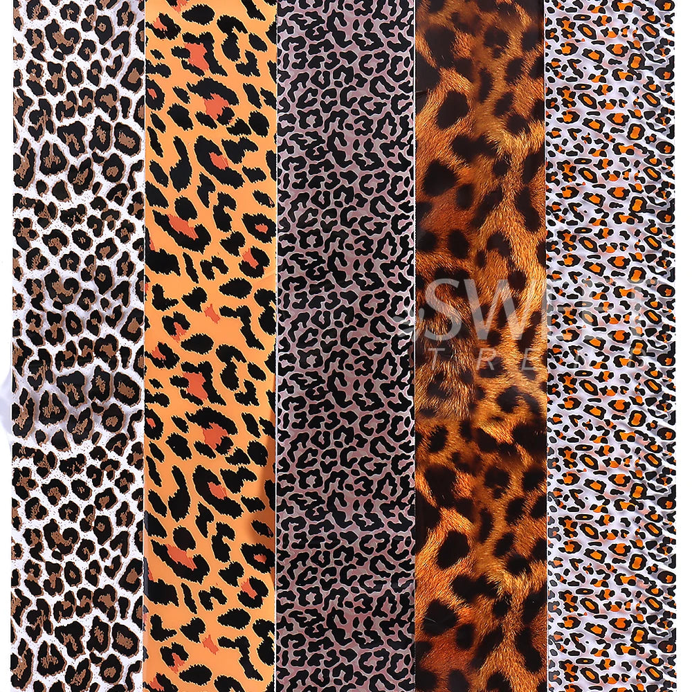 1Box-10pcs Nail Sticker Leopard Print Series Nail Foils Animal Leopard Texture Starry Nail Transfer Decals Slider Manicure DIY