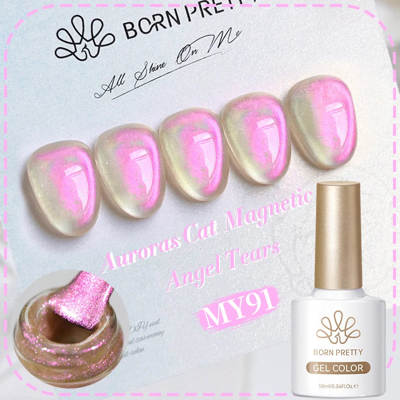 BORN PRETTY 10ml Silver Water Light Cat Magnetic Gel Nail Polish Nail Supplies Vernis Semi Permanent Gel for Fall Winter Nails