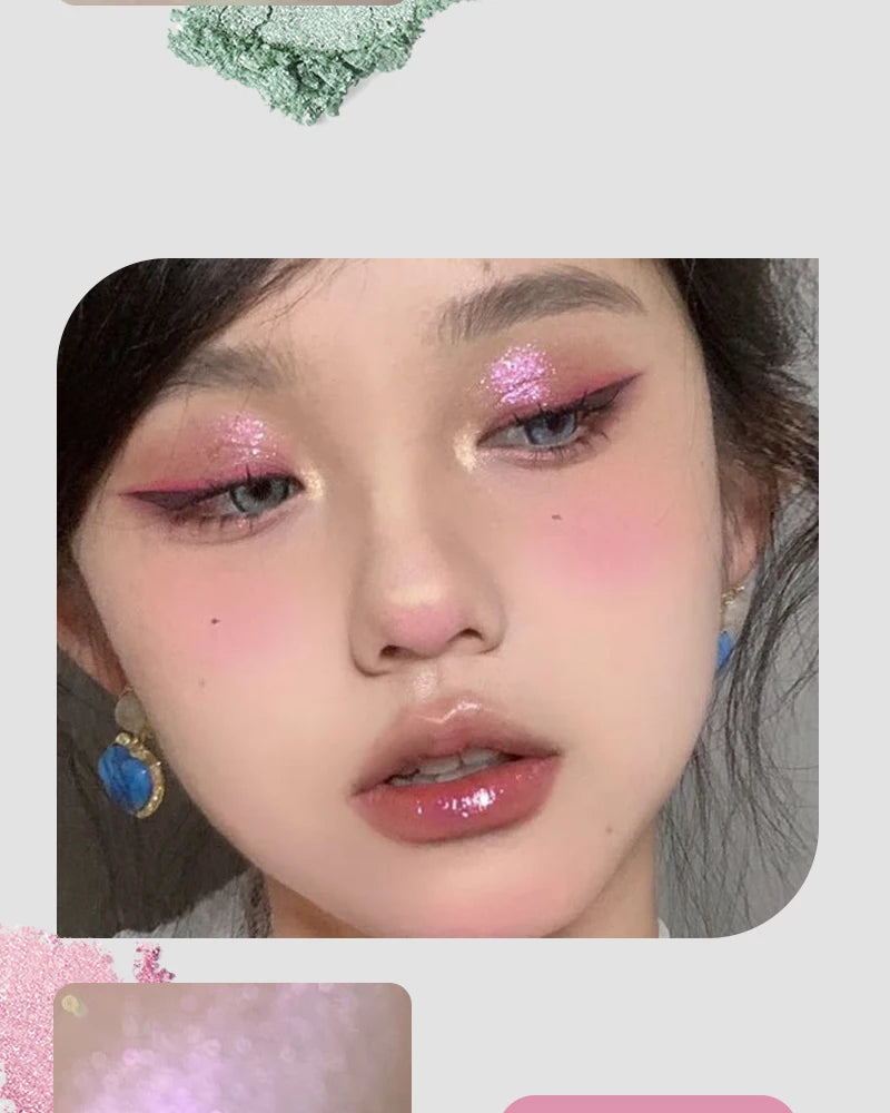 HERORANGE Glowing Charm Monochrome Eyeshadow Palette Pearlescent Explosion Polarized Brightening Silkworm Highlight