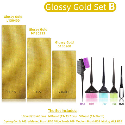 SHKALLI Professional Carbon Fibre Hair Balayage Board and Brush Set Hair Dyeing Tool Kit for Hairdressers