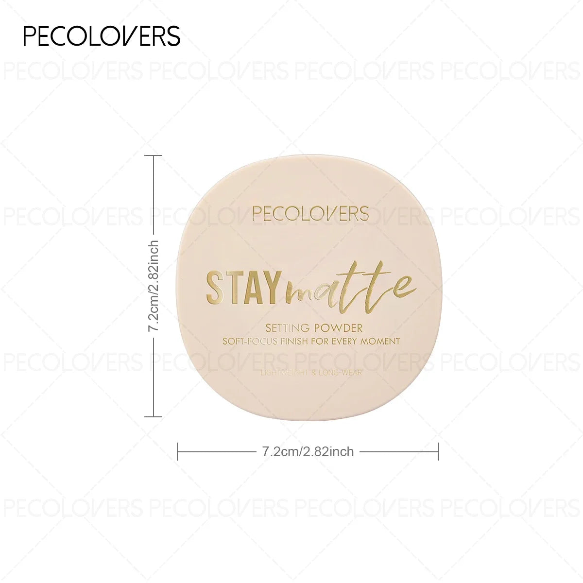 1PC  Waterproof Pressed Powder Foundation,Matte Finish, Full Coverage, Non-Sticky, for All Skin Types, Light to Medium Tone